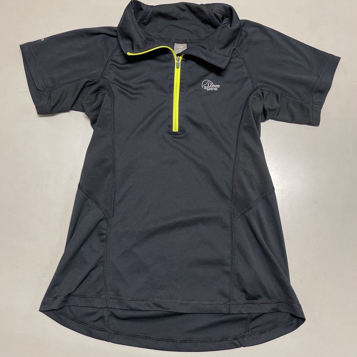 Lowe Alpine ロウアルパイン レディース XSサイズ ハーフジップ 半袖シャツ ポロシャツ ドライ 速乾 黒 ブラック 9号拍卖