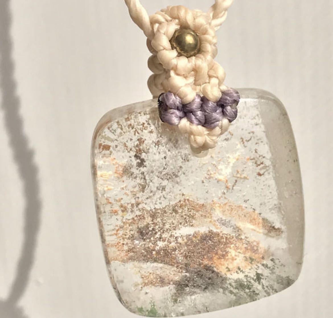 ガーデンクォーツ マクラメネックレス ピクチャーストーン 天然石 パワーストーン 鑑賞石拍卖