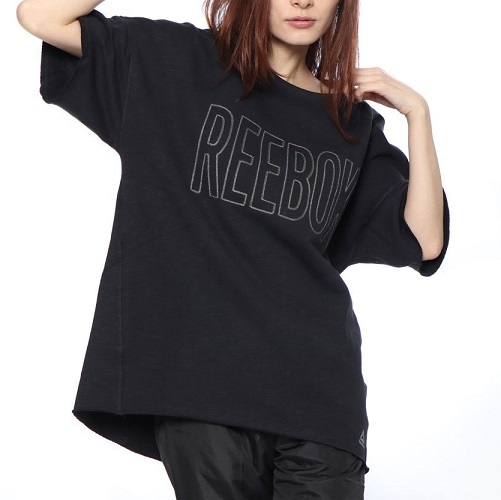 リーボック レディース ヨガ スウェットTシャツ Sサイズ ブラック 黒 Reebok 半袖 プルオーバー UVカット拍卖