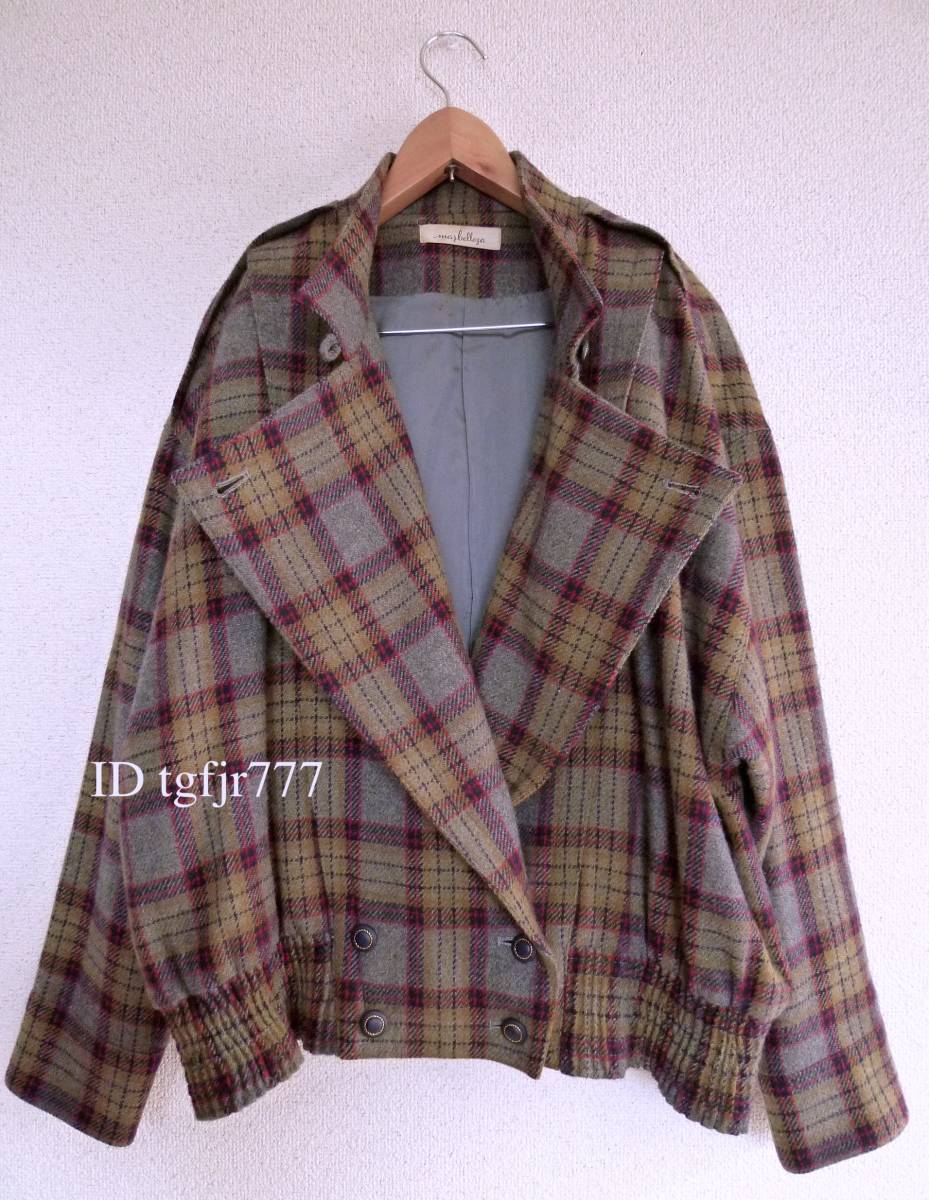 美品 80~90年代 ヴィンテージ カシミヤ ラムウール タータンチェック ドロップショルダー クラシック ブルゾン ジャケット コート拍卖