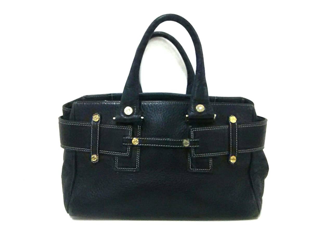 $ 美品 $ ◆ Samantha Thavasa ◆ サマンサタバサ ◆ 型押し レザー素材 ◆ ハンドバッグ ◆ 黒 ブラック系 ◆ ビジネス 通学 ◆ 送料無料拍卖