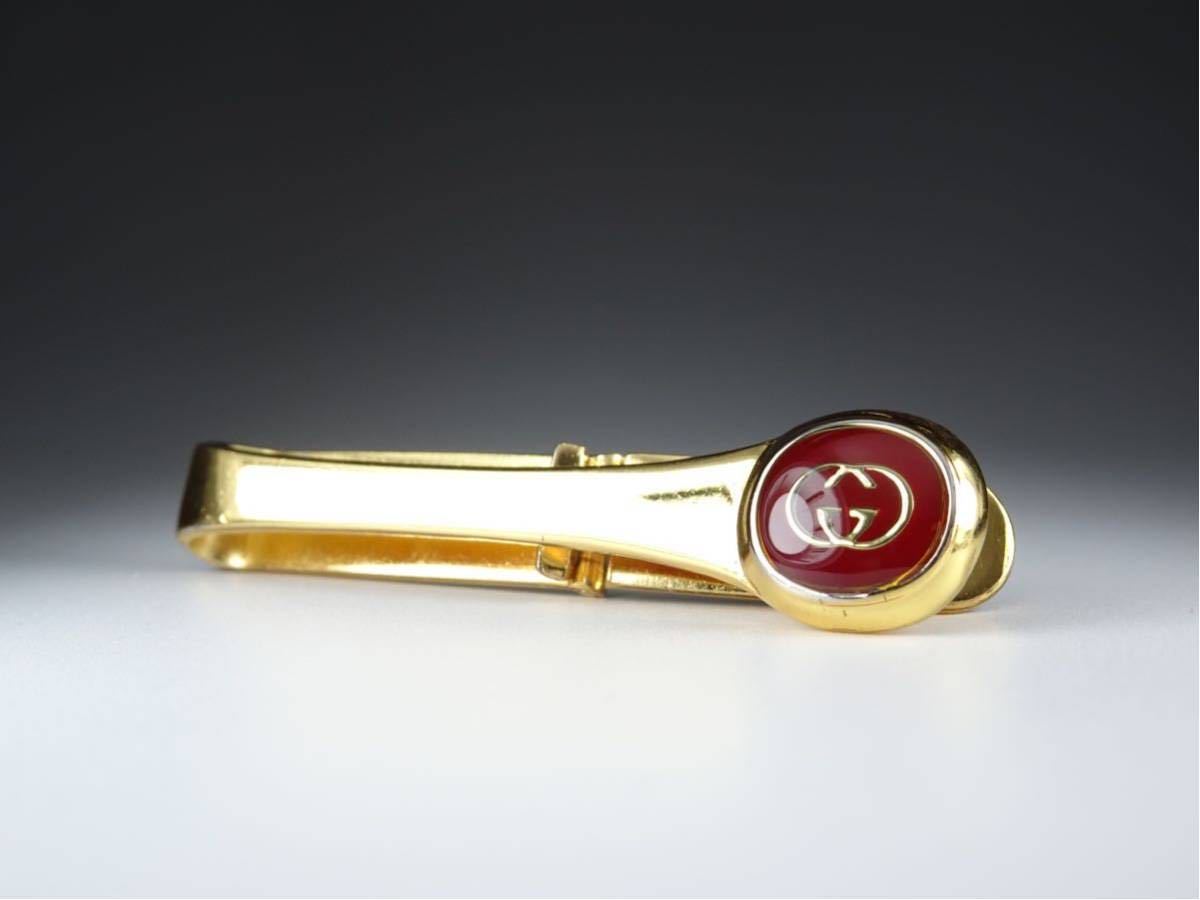 グッチ ボルドー ネクタイピン タイピン タイバー GUCCI拍卖