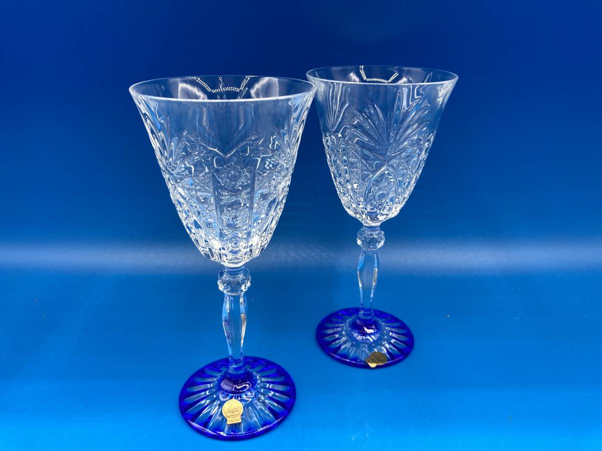 【未使用 箱あり】Cristal d' Arques クリスタルダルク(フランス) ★ワイングラス 2客 ★サイズ 75×高さ155mm拍卖