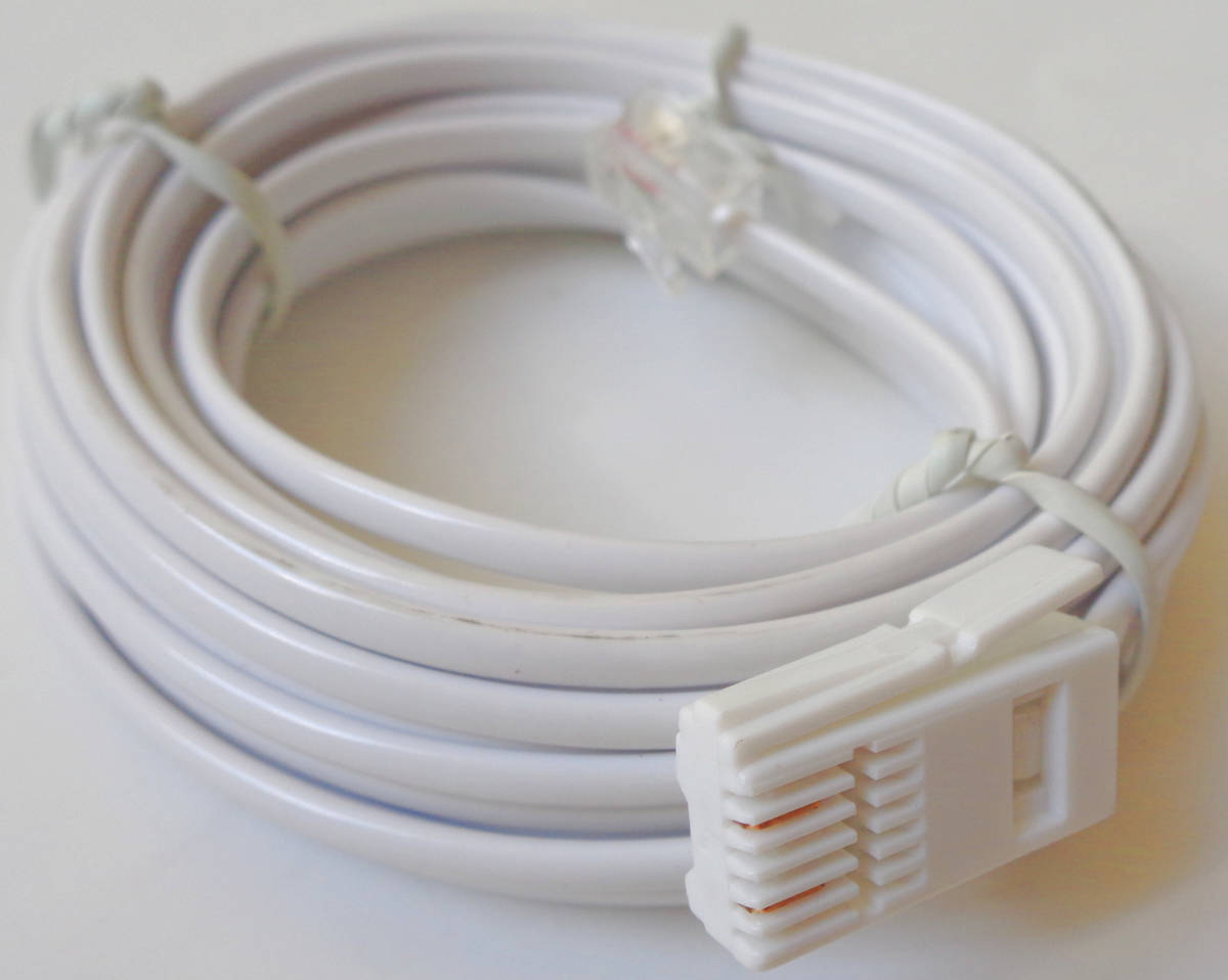 新古品 電話線延長ケーブル British Telecom to RJ11, 20FT Modem Extension Cable拍卖