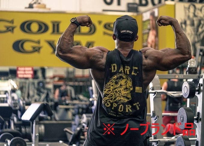 GIGANTE ディープカット Tシャツ XL ブラック スカル 金ロゴ ★ ジムウェア/フィジーク/ボディビル拍卖