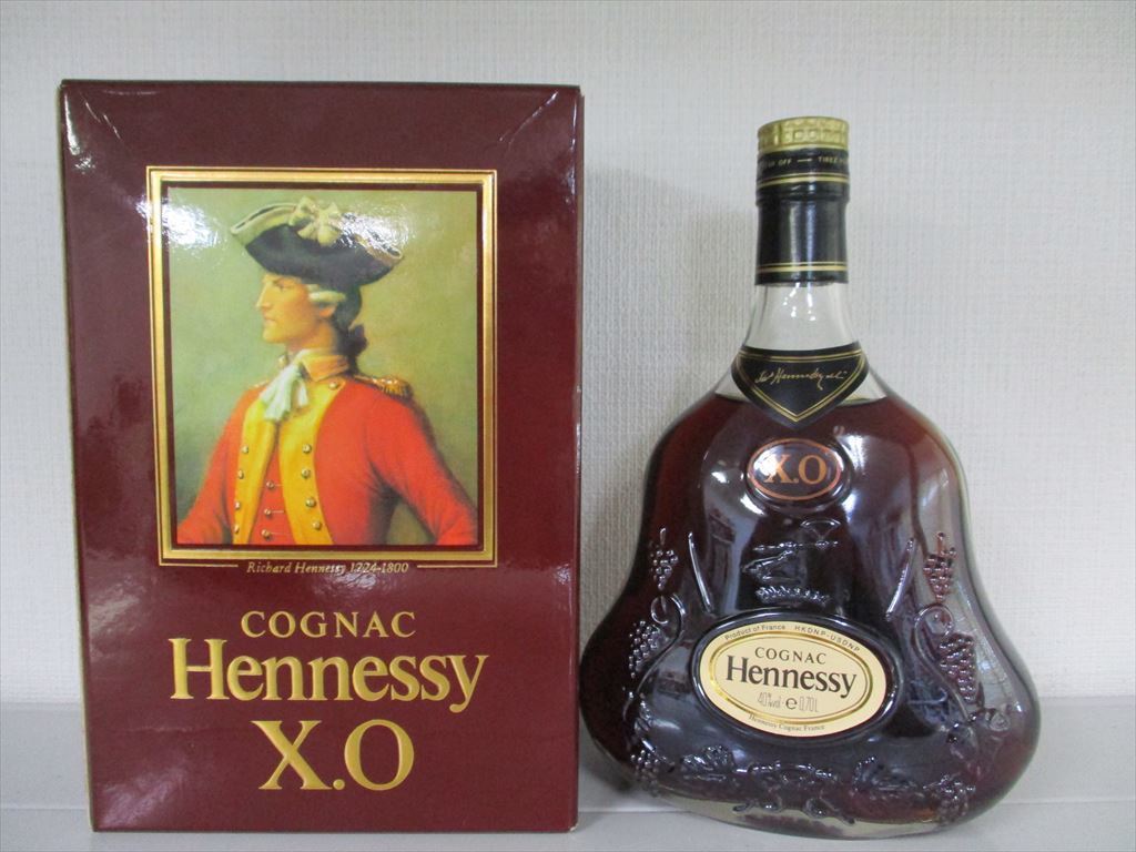 COGNAC Hennessy XO クリアボトル 箱付き★XB33-92拍卖
