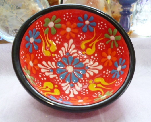 Θ スペイン製 ボウル 小物入れ Θ 陶器 小花 茶碗 絵皿拍卖