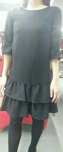 ViS ワンピース Sサイズ 新品 パーティー 黒 フォーマルドレス ヴィス フリル リボン レディース♪拍卖