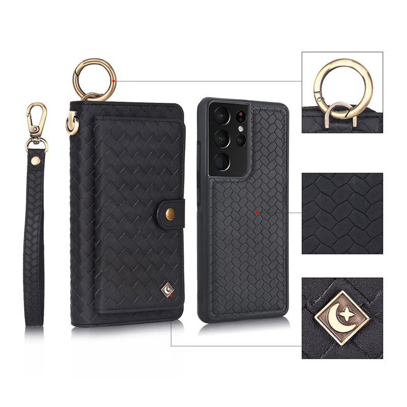 Galaxy S21 Ultra 5G ケース Galaxy s21 Ultra カバー ギャラクシー S21 ウルトラ レザーケース SC-52B 編み込み 手帳型 お財布付き拍卖