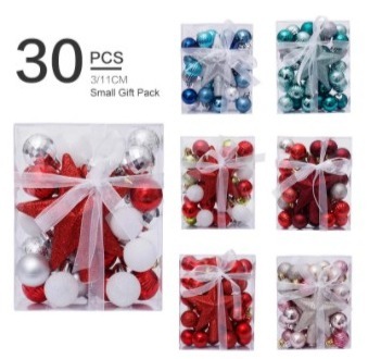 30ピース セット クリスマスツリー オーナメント ボール ギフト【4~8】拍卖