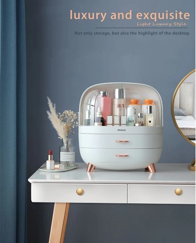 大容量化粧品収納ボックス,メイクアップオーガナイザー(Medium)【5 Color】拍卖