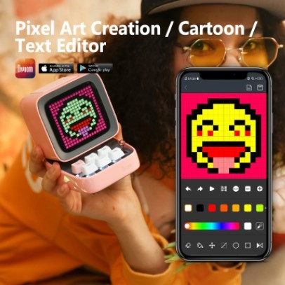 Divoom-ditooポータブルスピーカー,レトロスタイル,bluetooth,目覚まし時計,ledディスプレイパネル,新年の贈り物,家庭用照明装飾 1~3拍卖