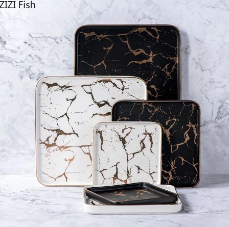 食器,大理石,プレート,セラミックディナーセット,インレイ,磁器デザートプレート,ステーキ,コーヒー,ケーキプレート M拍卖