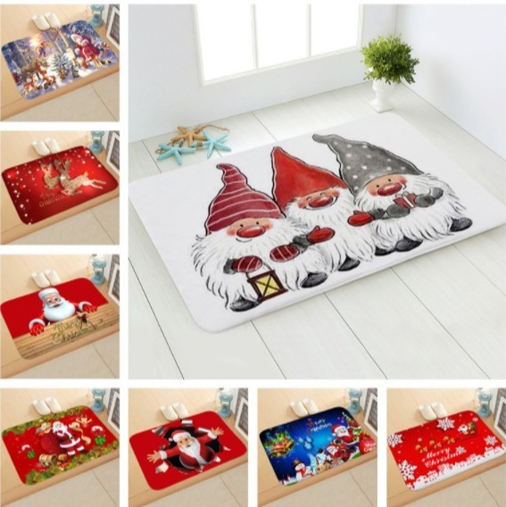 クリスマス 装飾 玄関マット フロアカーペット サンタ 雪だるま【6~10】拍卖