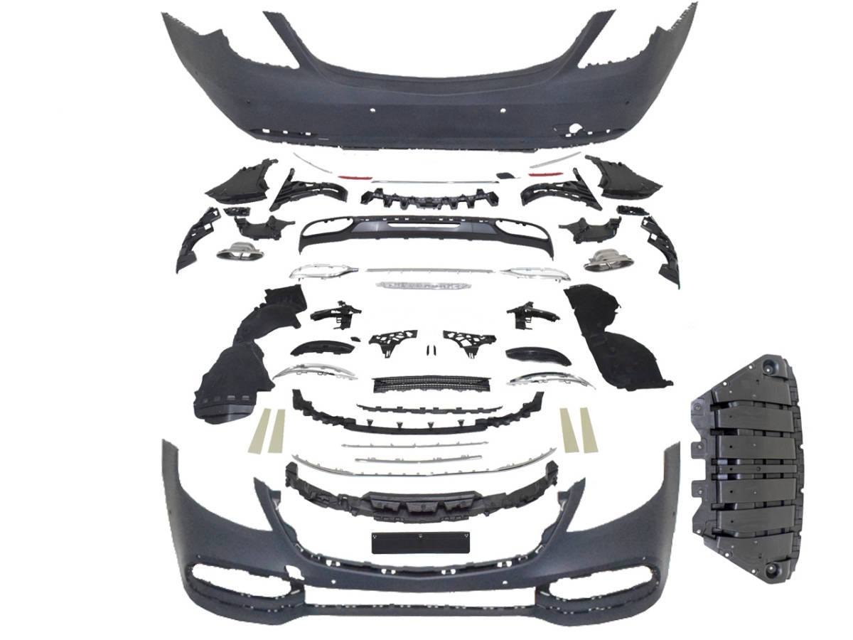 W222 フロント バンパー リア バンパー マフラーカッター ピラー 未塗装 後期マイバッハtype メルセデス ベンツ Sクラス カスタム 外装拍卖