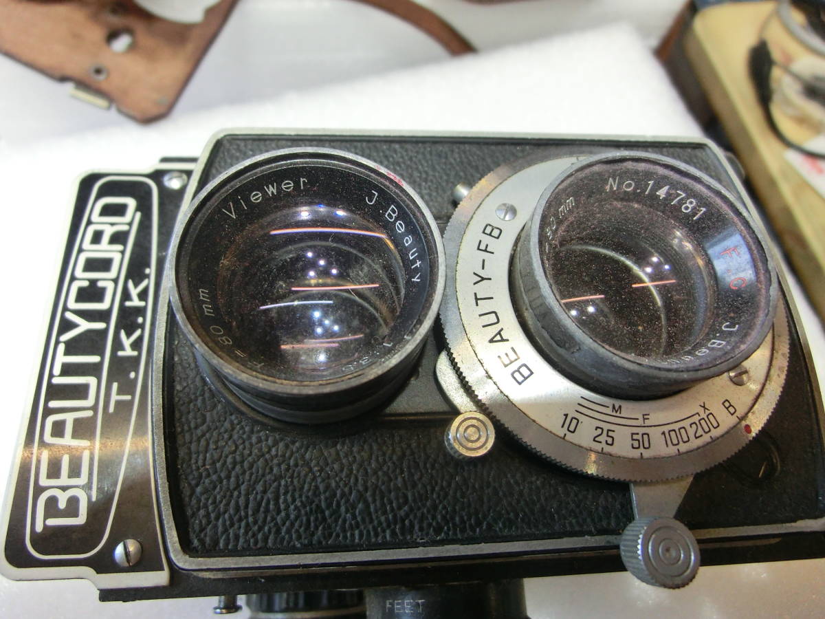 珍品 ビューティーコード BEAUTYCORD 太陽堂光機 T.K.K. 80mm F3.5 皮ケース付き拍卖