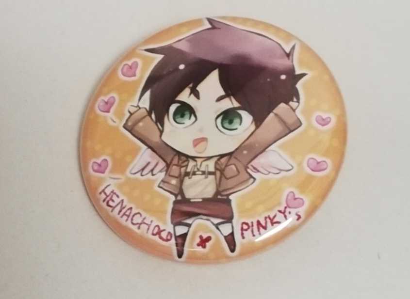 02-1 進撃の巨人 ミニ缶バッジ エレン・イェーガー ヘナチョコピンキーズ拍卖