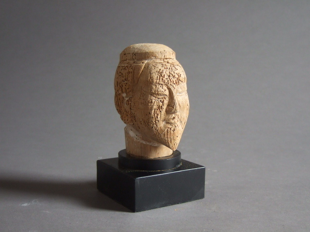 超逸品珍品南北朝-室町期男神像頭部木彫蛇神宇賀神信仰仏像流仏木の古民藝天神?拍卖