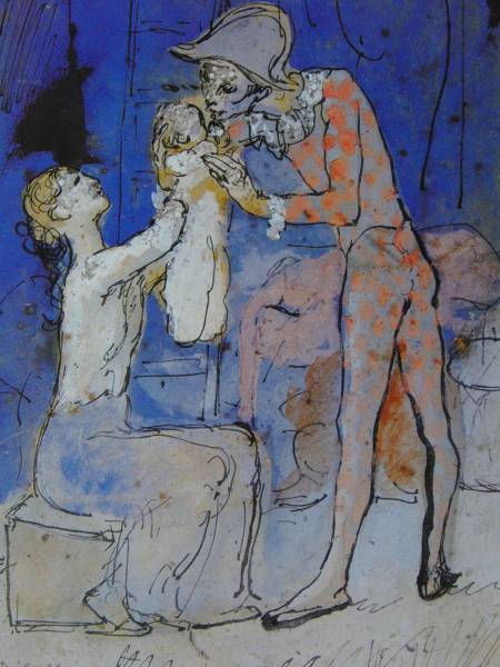 ピカソ、アルルカンの家族、希少画集の一頁、 新品高級額装付 送料無料、ami5拍卖