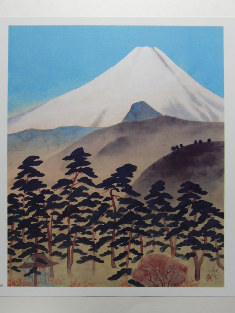 安田靫彦 「富士秋晴」 大判画集画、新品高級額・額装付、状態良好、送料無料、ami5拍卖