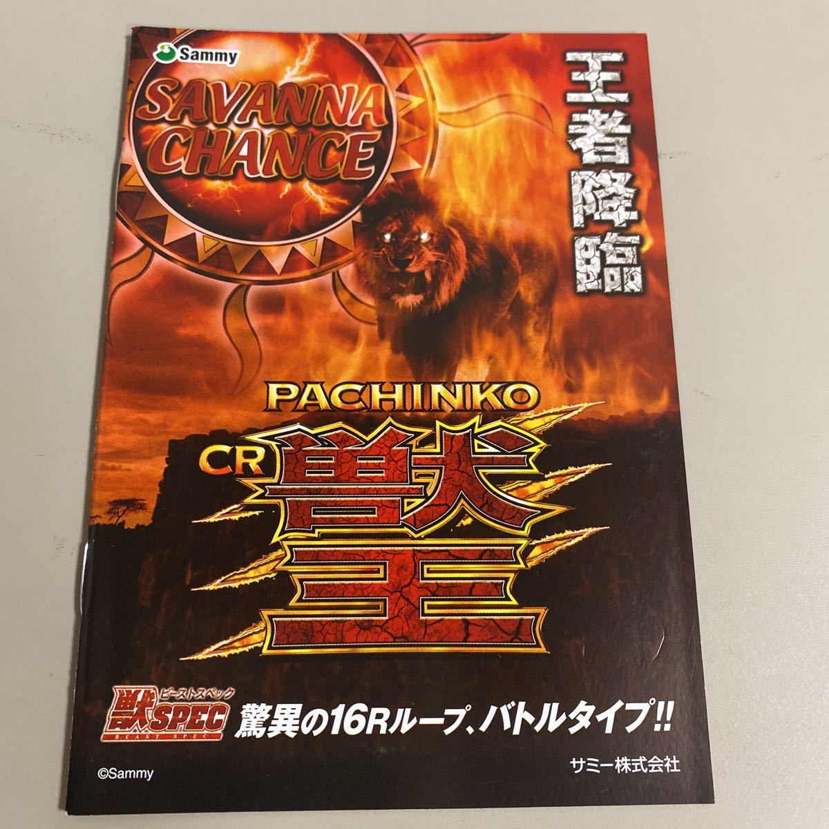 パチンコ小冊子 獣王拍卖