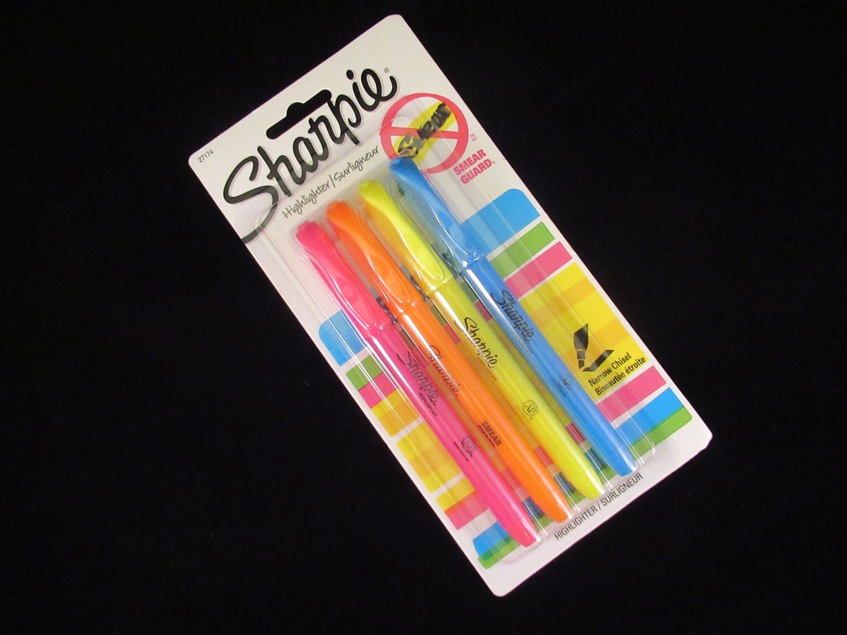 アメリカ雑貨 sharpie 文具 即決 蛍光ペン 4色セット シャーピー ステーショナリー usdm usa オフィス用品 インテリア ゆうパケット拍卖