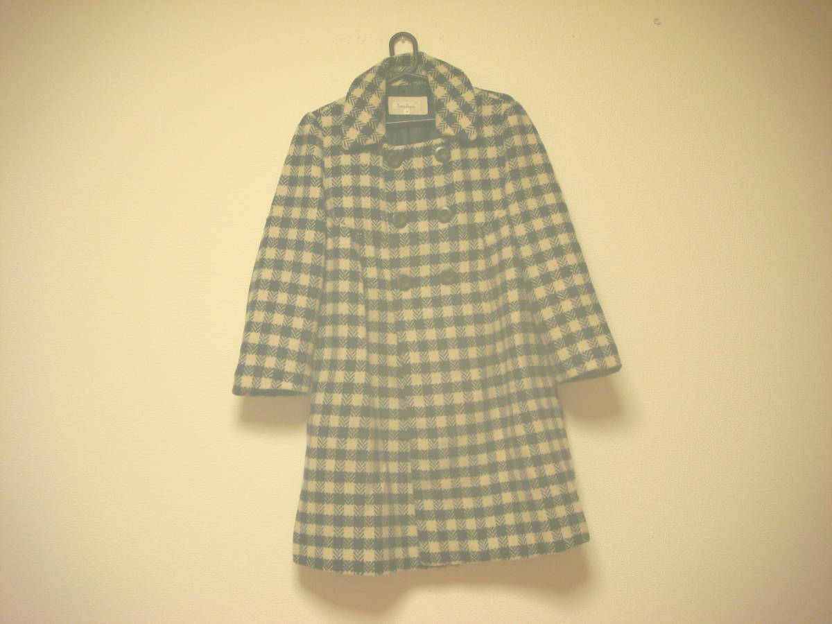 ロペピクニック チェック柄 ツイード コート ネイビーベージュ拍卖