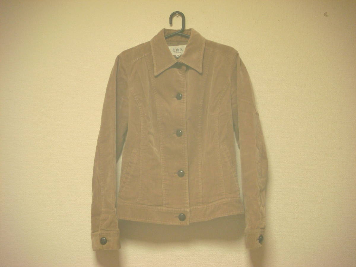自由区 コーデュロイ サイドベルト風 ジャケット キャメル 美品 40拍卖
