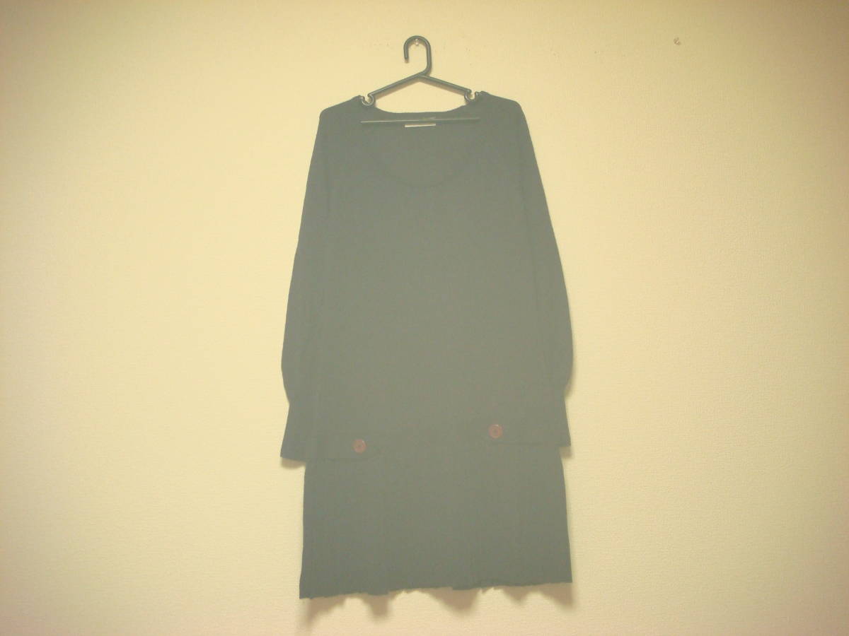 アースミュージック&エコロジー プリーツ ニット ワンピース 紫 美品拍卖