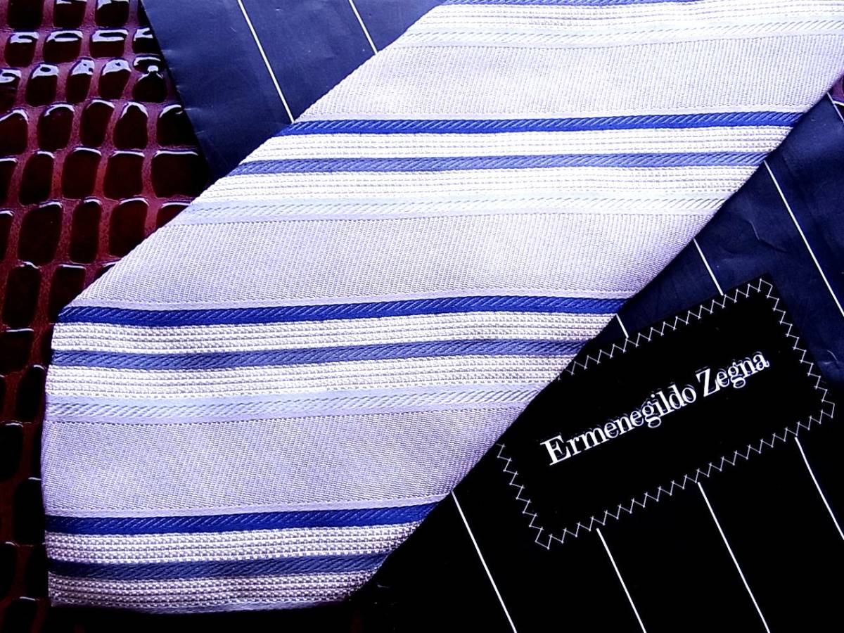 ○E632N●USED並●【Zegna】ゼニア【ストライプ】ネクタイ拍卖