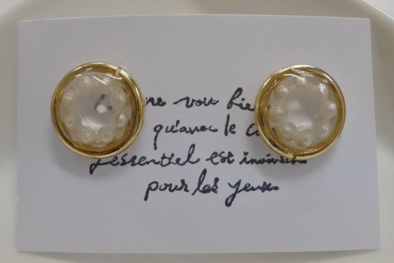 17 ピアス アクセサリー 手作り ハンドメイド 丸型 ゴールド クリア kgysn m1026拍卖