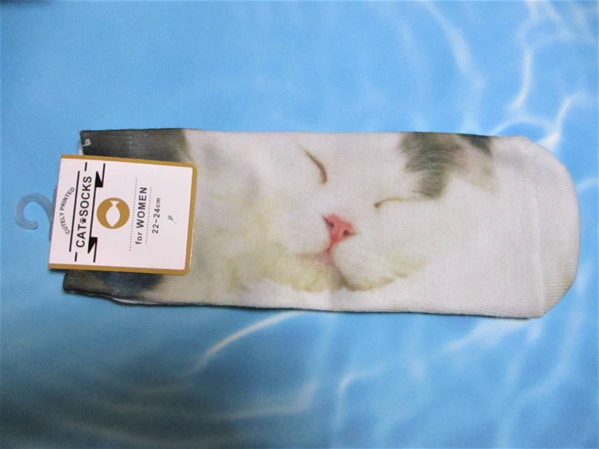 即決【 ねこ 靴下 22~24㎝ 】ネコ 猫 ソックス くつ下拍卖