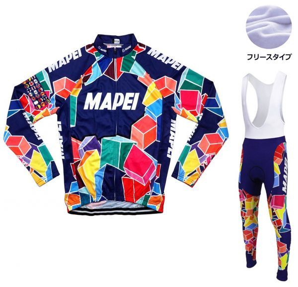 新品 長袖 裏起毛 上下セット No13 Mサイズ イタリア サイクルジャージ ウェア メンズ サイクリング MTB ロードバイク 自転車 フリース拍卖