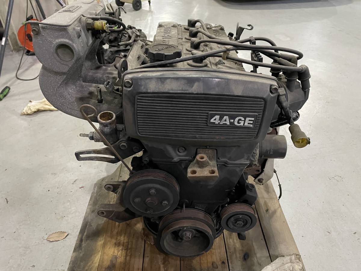・ E-AW11 MR2 昭和61年式 純正 エンジン 本体 4A-G T-0337拍卖