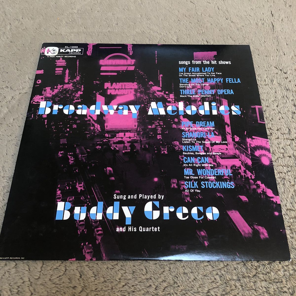 BUDDY GRECO BROADWAY MELODIES バディグレコ ブロードウェイメロディーズ /【国内盤】LP レコード / KL-1033 / 洋楽ジャズボーカル /拍卖