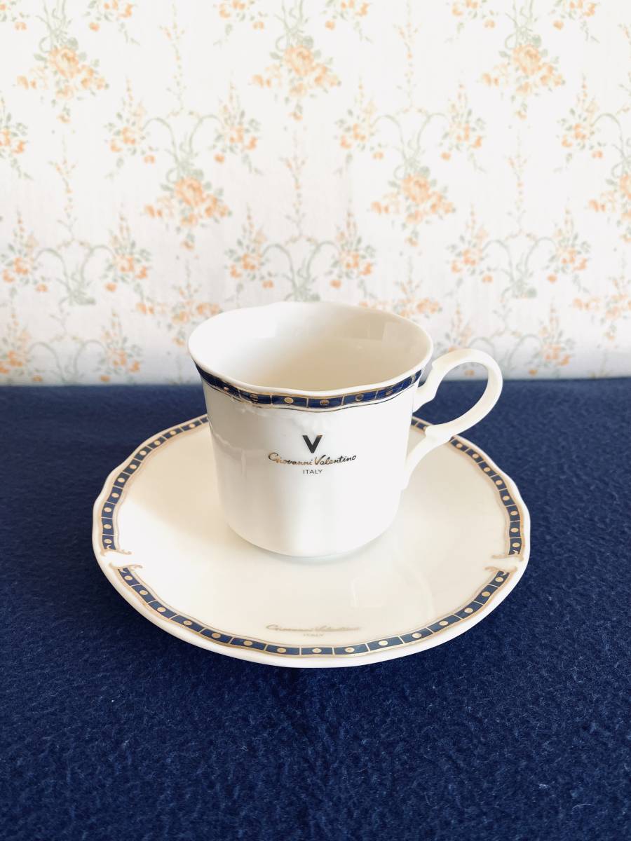 未使用保管品 Giovanni Valentino ジョバンニ・バレンチノ MOMOYAMA 桃山 コーヒー&ティー カップ&ソーサー 陶器 ITALY 計4客拍卖