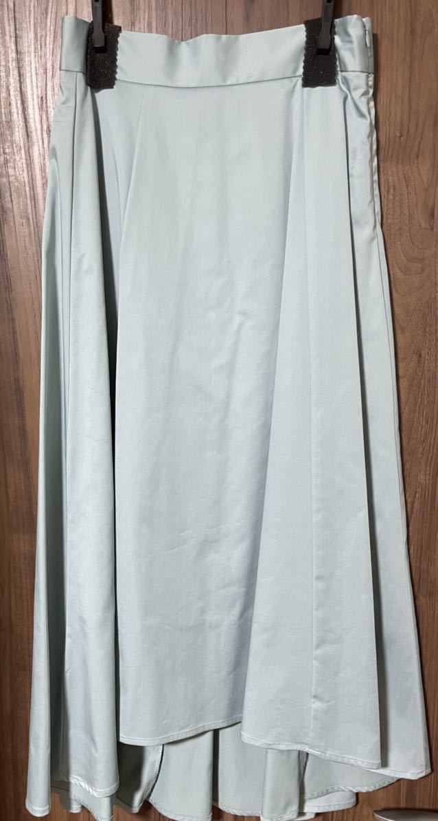 美品 フレアスカート 水色 ロングスカート 綿 L 38 春 夏 1-2万の品拍卖