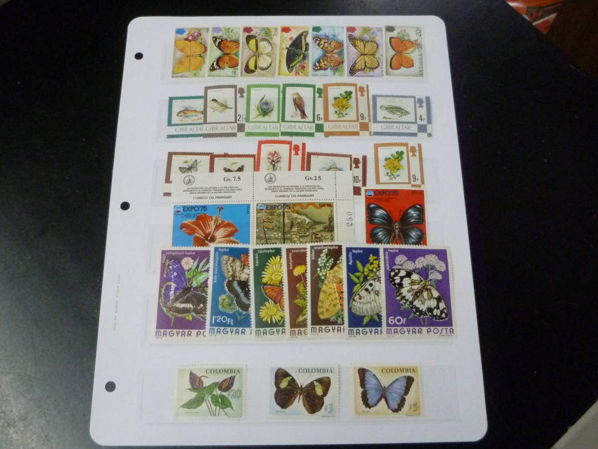 22 S №12 植物・他 切手 アンチグア・コロンビア・ジブラルタル・他 大部分各完揃 1リーフ 計31種 未使用NH・VF拍卖