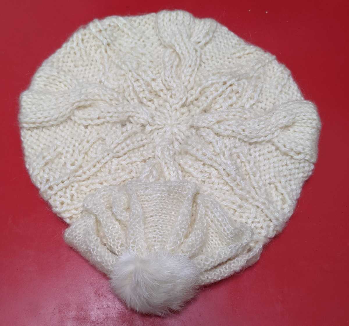 ★NATURAL BEAUTY BASIC★ニットベレー帽 白 ホワイト★フリーサイズ★ナチュラルビューティーベーシック★拍卖