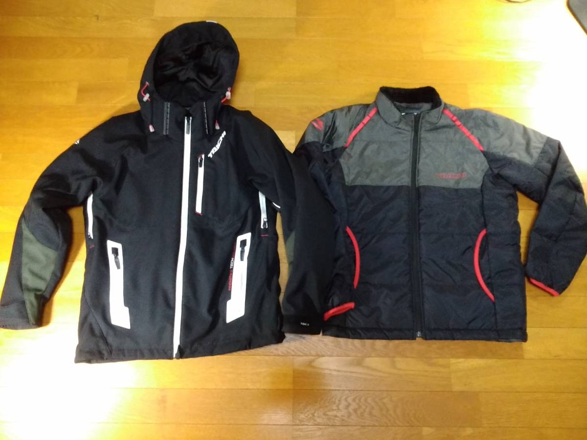RS TAICHI アールエスタイチ RSJ702 ソフトシェル オールシーズンパーカー SIZE:M 黒 バイクウェア 肩/肘/背パッド付き拍卖