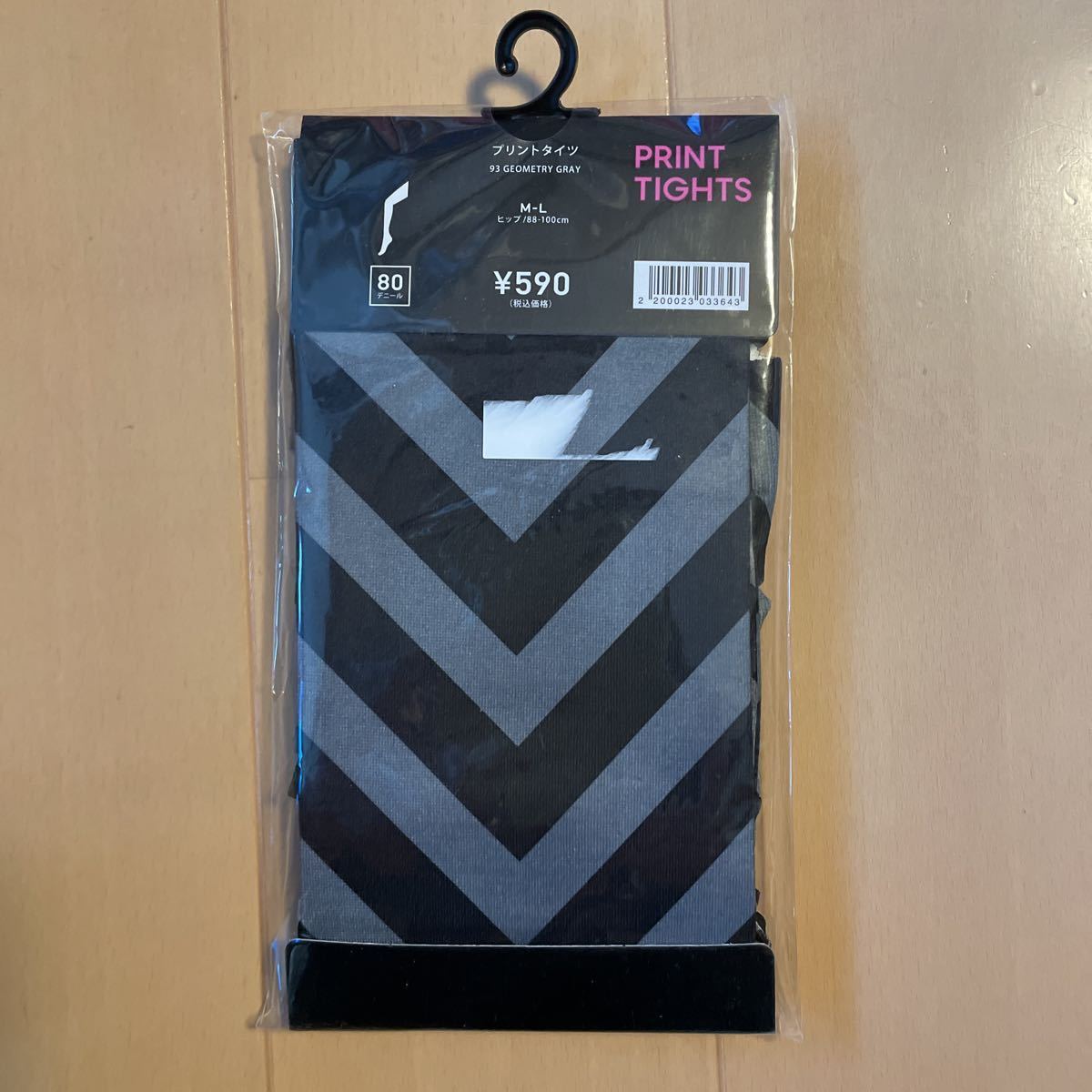 送料無料 新品 GU ジーユー プリントタイツ 80デニール M-L 送料込み拍卖