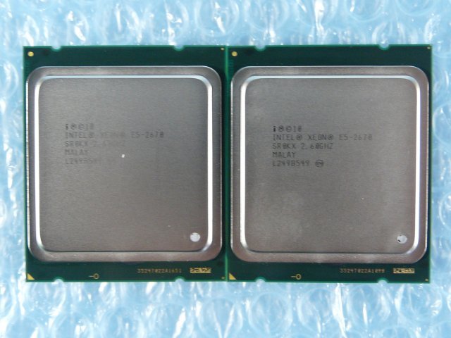 1KMR // 2個セット(同ロット) Intel Xeon E5-2670 2.6GHz SR0KX Sandy Bridge-EP C2 Socket(LGA)2011 MALAY //Dell PowerEdge R720 取外拍卖