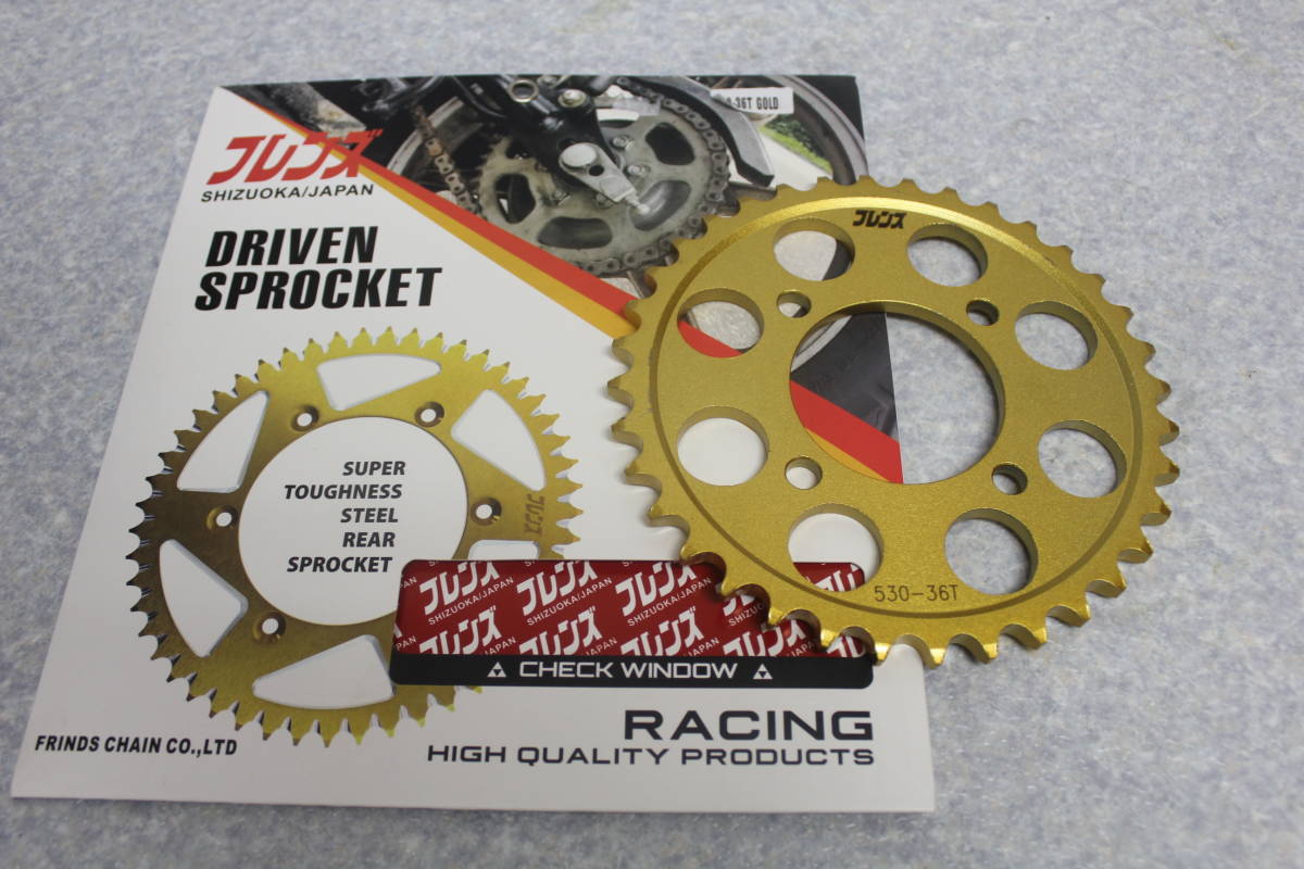 カワサキ中型用 530-36T ゴールドスプロケット Z400FX KH400 SS400 KH250 SS350 SS250 Z550FX Z500FX 検 GS400 CBX400F CBX550F CBR400F拍卖