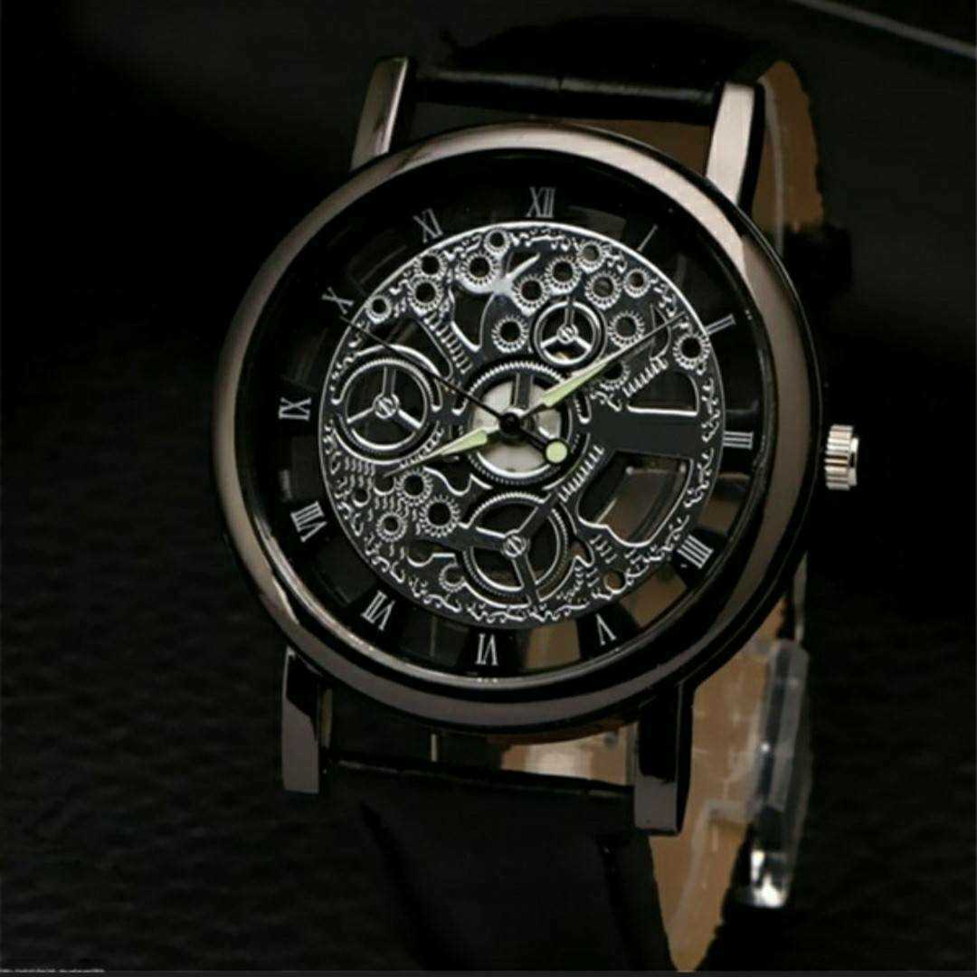 新品 激渋 腕時計 スケルトン 黒 14拍卖