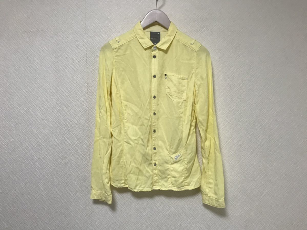 本物ジースターロウGSTARリヨセル長袖シャツブラウスインナースーツビジネスイエローレディースS拍卖
