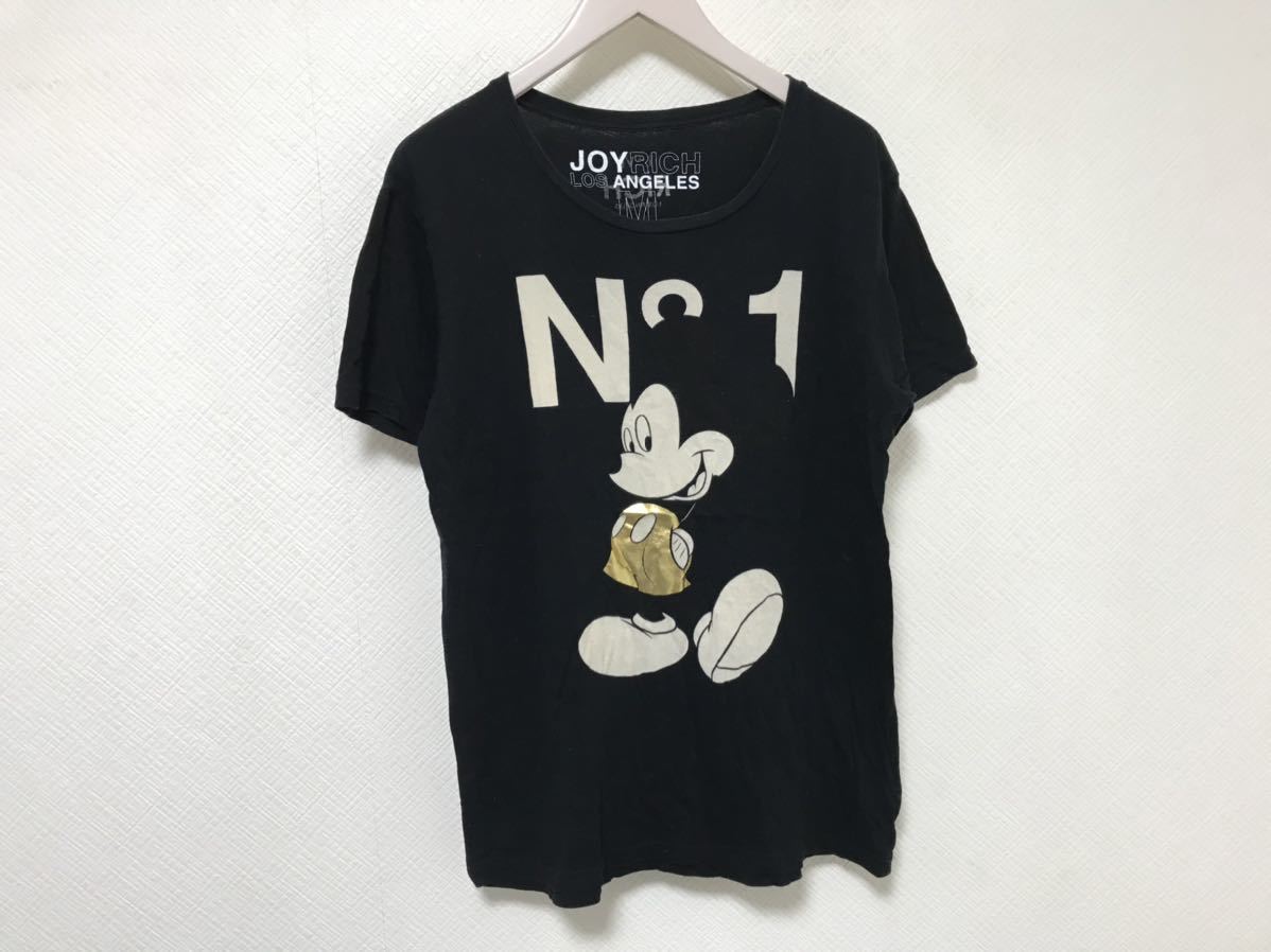 本物ジョイリッチJOYRICHコットンミッキープリント半袖TシャツメンズM黒ブラック拍卖