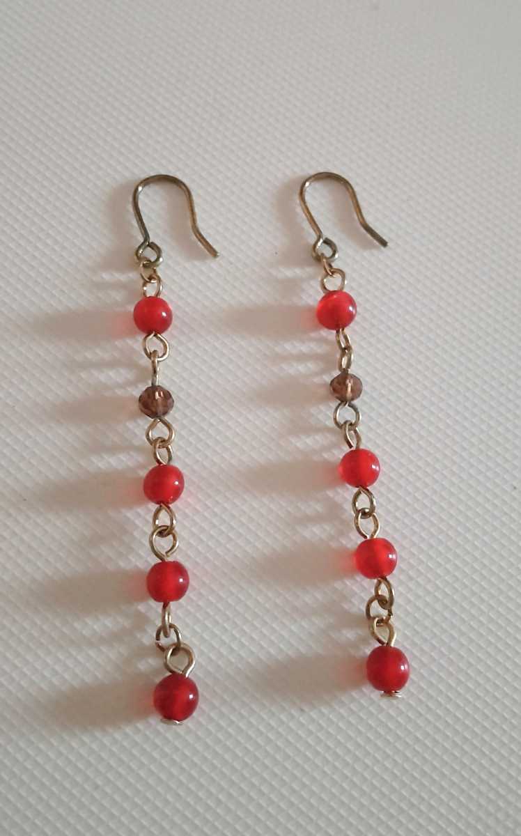 新品未使用 espoir レッドアクリルビーズ フックピアス拍卖