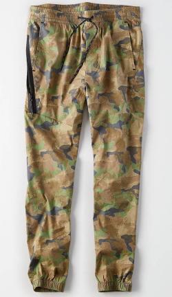 * AE アメリカンイーグル AEO Hybrid Jogger Pant 迷彩パンツ ジョガーパンツ S / Camo Green *拍卖