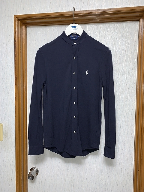S 美品 21ss POLO RALPH LAUREN MANDARIN カラー シャツ ポロラルフローレン navy拍卖