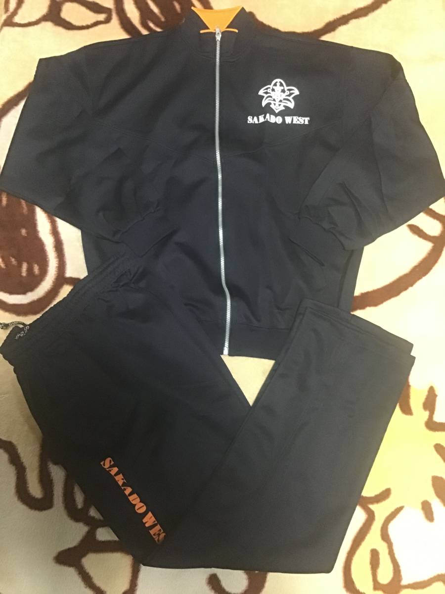 LL ダービースター 体操着 体操服 埼玉 坂戸 西 ジャージ 上下 セット 紺色 × オレンジ 現品限り 希少 廃盤品 即決 送料無料 ☆拍卖